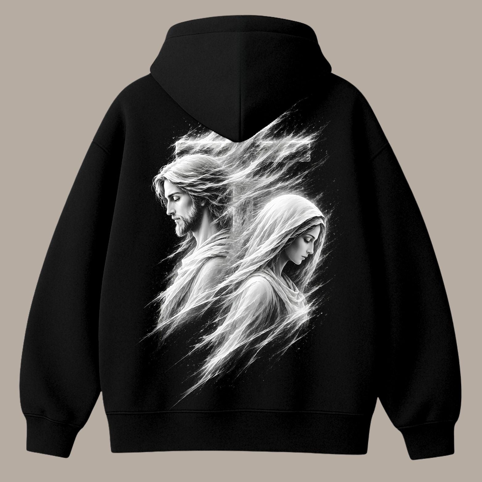 Jesus & Maria White Fire Oversized Zip Hoodie Best of Heaven's