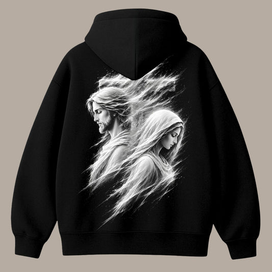 Jesus & Maria White Fire Oversized Zip Hoodie Best of Heaven's
